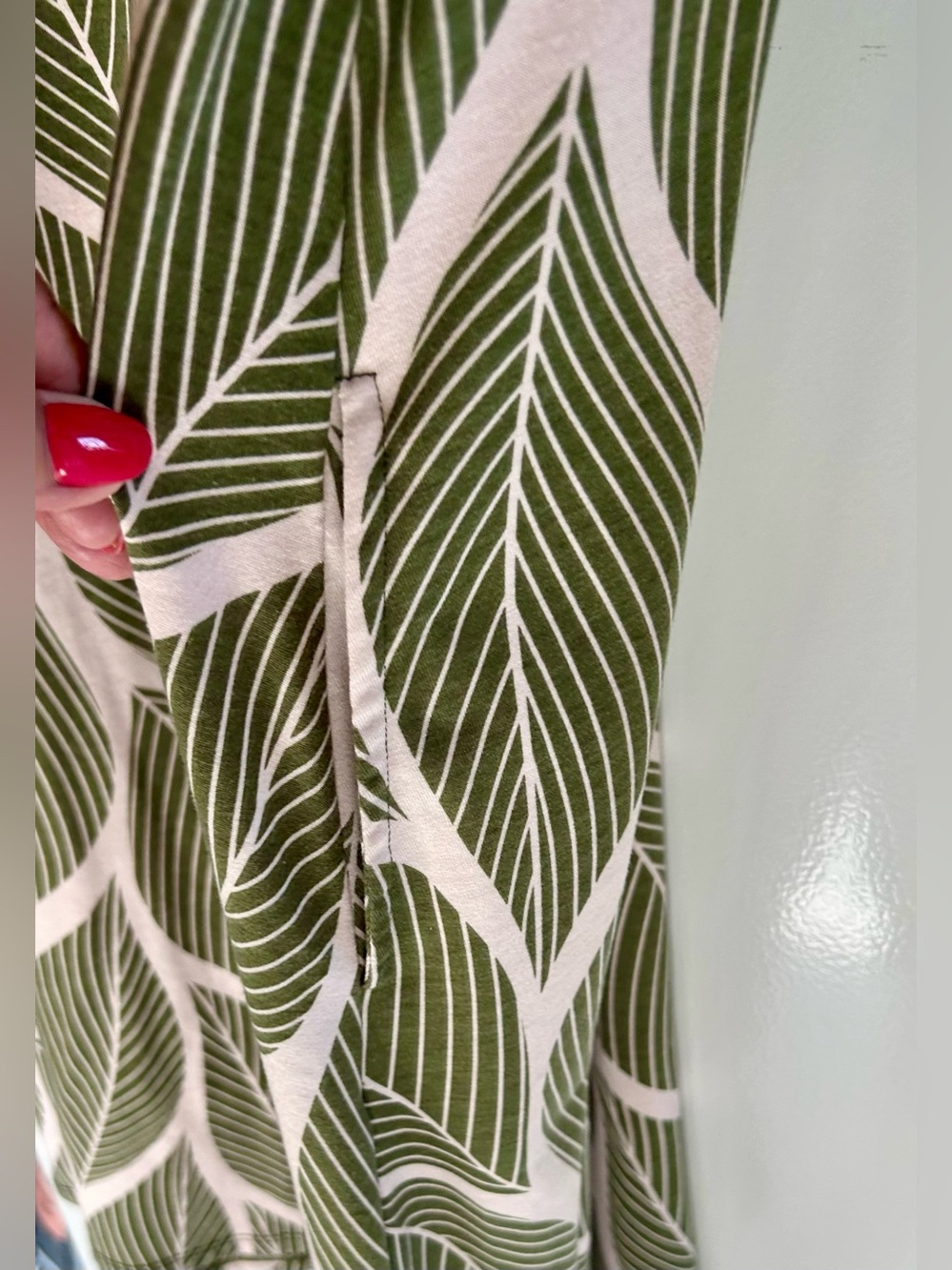 LuLaRoe Emily dress size XL olive green cream pockets - Picture 14 of 15